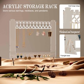 Necklace Earring Jewellery Jewelry Ring Display Stand Holder Storage Organiser Racks Tree Hanger, Crystal Clear