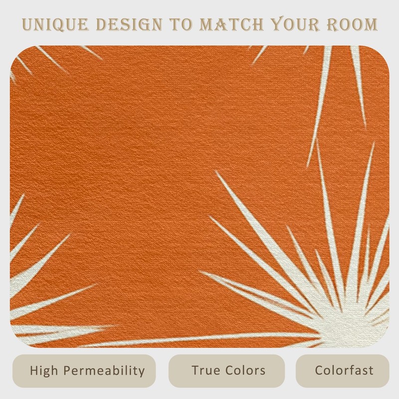 Orange Atomic Throw Rugs for Entryway 2x3