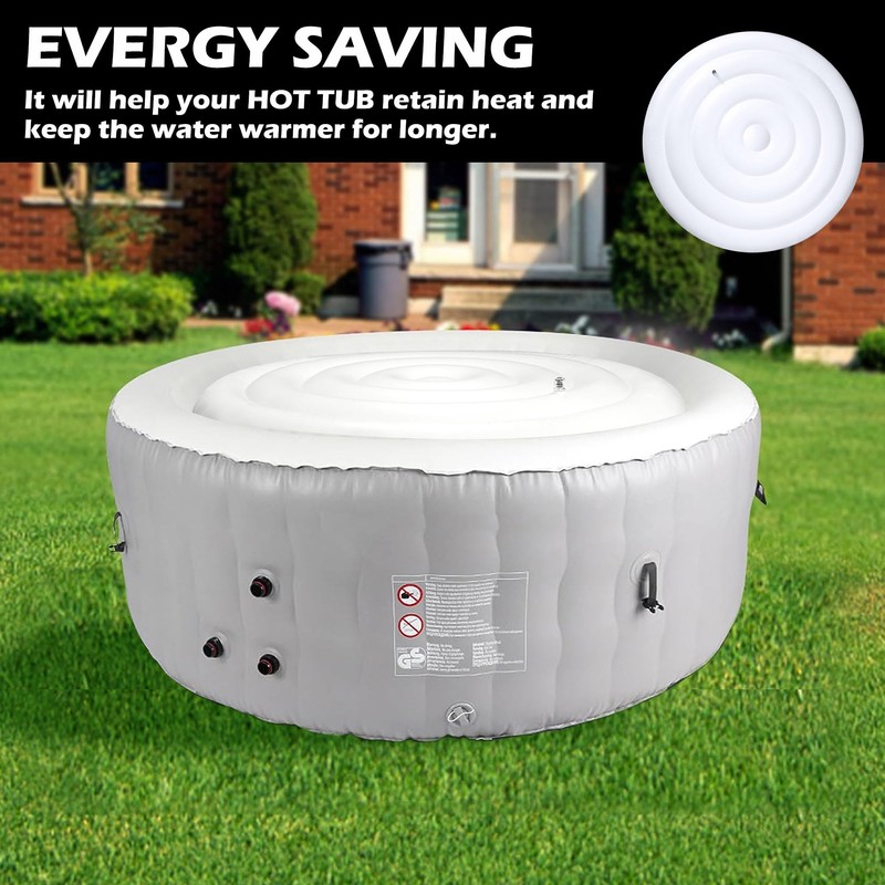 Tlswshsy 4.5 Ft Inflatable Hot Tub Cover- Energy Saving Lid