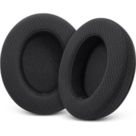 Almohadillas de repuesto mejoradas para HyperX Cloud/Alpha, Audio Technica M50X/M40X, Turtle Beach Stealth 400/600 y más – Almohadillas para auriculares con tela de malla transpirable/Espesor añadido