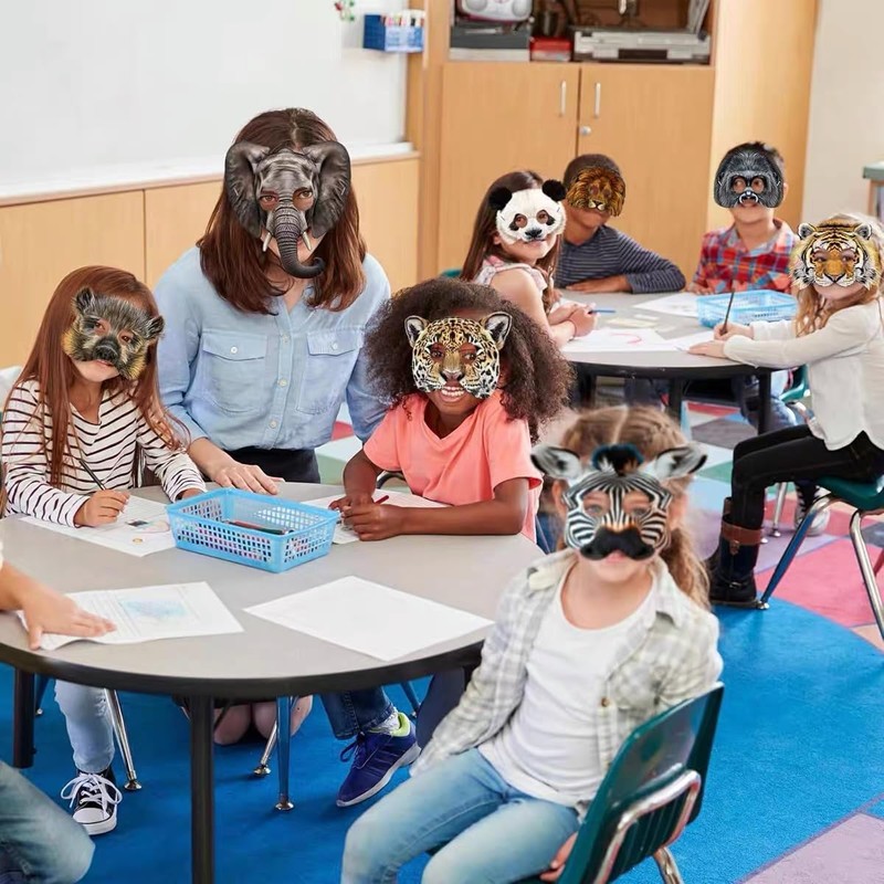 Epunk 16 Pcs Kids Face Masks Birthday Party Decorations Paper