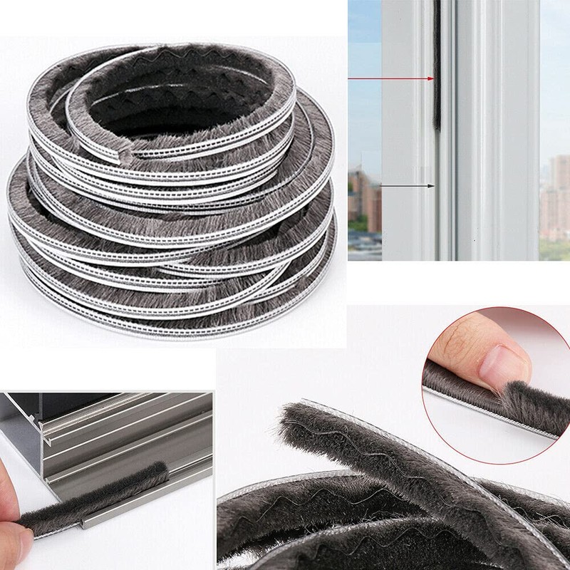 AcbbMNS 10M Pile Weatherstrip Brush Weather Stripping Seal Strip for