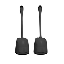 CELOX Toilet Bowl Brush and Holder, Compact Toilet Brush with Breathable Ventilation Stand Base, Bathroom Cleaning Kit, Black, 2 Set