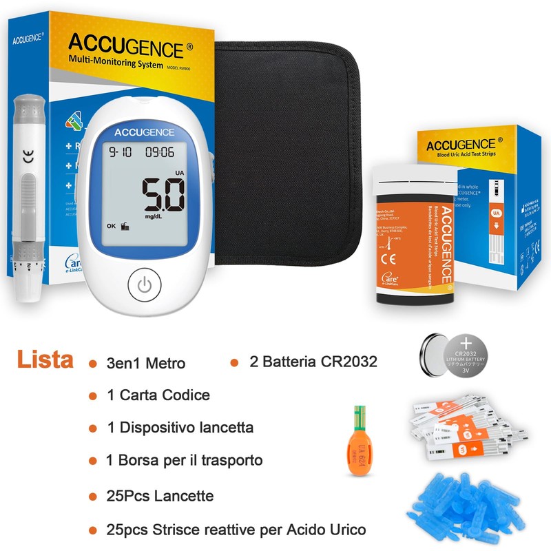 ACCUGENCE 3in1 Uric Acid Meter With 25 Uric Acid test