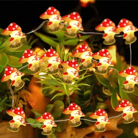 ITICdecor Mushroom Decor Cute Mushroom Fairy Lights with Timer 10FT 30LEDs Mushroom String Lights Gifts for Kids Room Decor Birthday Christmas Party Wedding Home Decoration