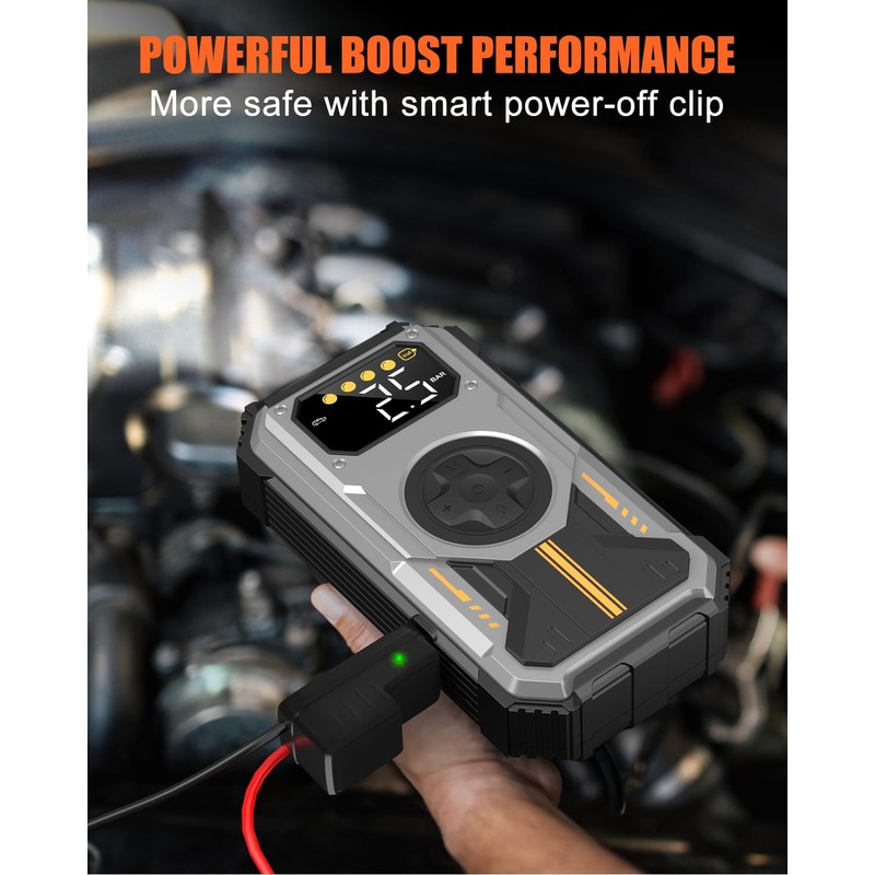 Eigotrav Car Battery Jump Starter with Air Compressor, car Jumper