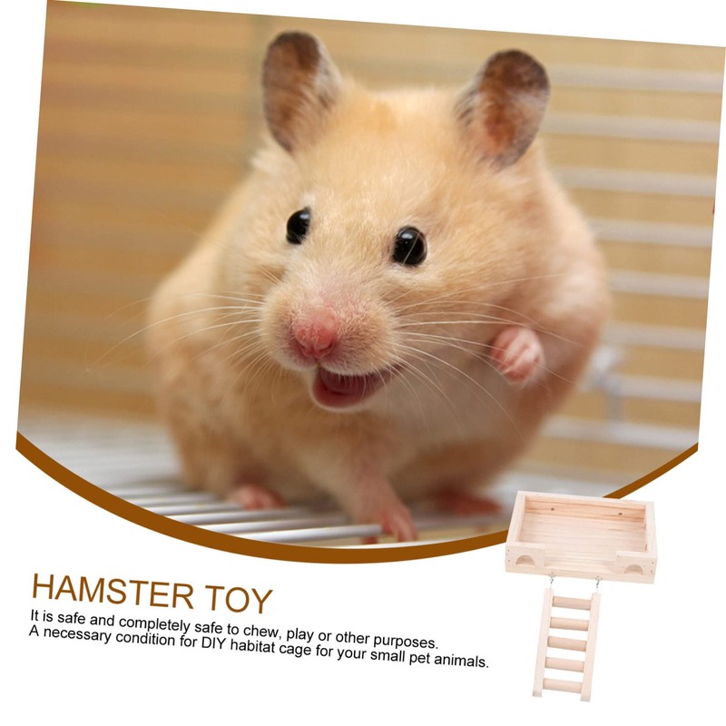 SUPVOX Hamster Climbing Ladder and Standing Platform Natural Design for