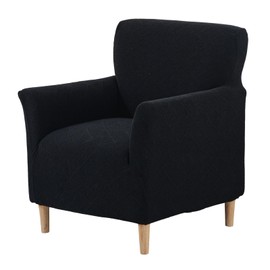 GOSTADY Jacquard Banquet Armchair Slipcovers Soft Chair Covers Armchair 1-Piece Stretch Chair Covers for Living Room Nonslip Outdoor Armchair Cover Pets Friendly Furniture Protector (Black,1PC)