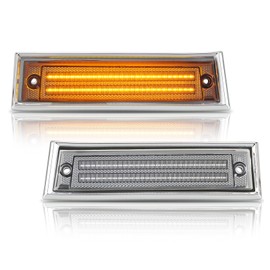 Bestview LED Side Marker Lights for 1981-1991 Chevy C10 C20 C30 GMC C1500 C2500 Suburban Blazer Jimmy Pickup Trucks, Front Fender Bumper side Marker Lights,Clear Lens（2PCS）