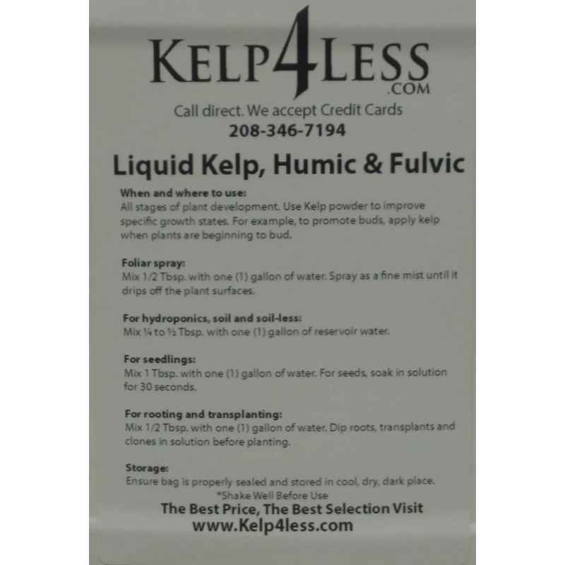 KELP4LESS Organic Gallon Kelp Seaweed Humic Fulvic all in 1