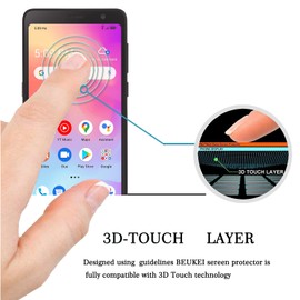 beukei (3 Pack) Compatible for Alcatel TCL A3 (A509DL) Screen Protector Tempered Glass, (5.5 inch) Touch Sensitive,Case Friendly, 9H Hardness