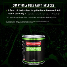 Restoration Shop - Galaxy Siver Metallic Low VOC Urethane Basecoat Auto Paint - Quart Paint Color Only - Professional High Gloss Automotive, Car, Truck Refinish Coating