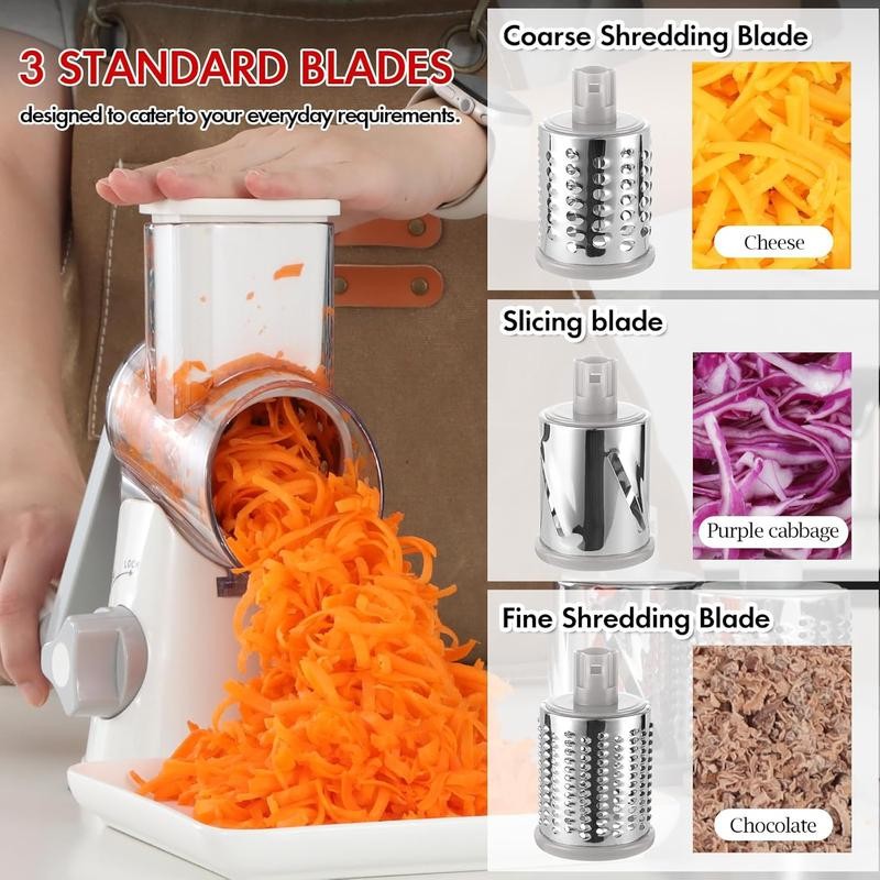 Ourokhome Rotary Cheese Grater with 5 Interchangeable Blades Kitchen Utensils