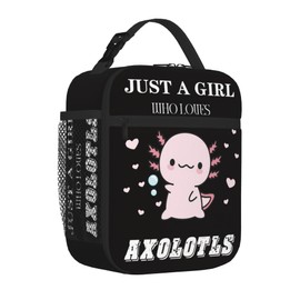 Axolotls Lunch Bag for Women Men,Reusable Lunch Box,Large Capacity Tote Bag for Work Picnic Travel (Axolotls, One Size)