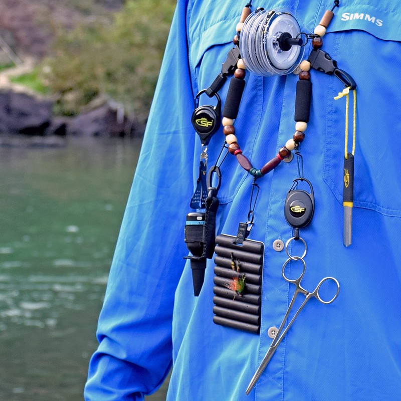 SF Fly Fishing Neckvest Lanyard Unloaded Black Adjustable Tool Holder