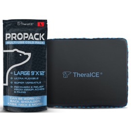 TheraICE PROpack Ice Pack for Injuries, Reusable Soft Multipurpose Cold Gel Ice Pack for Muscular Back Pain, Shoulder, Hip, Knee - Flexible Cold Compress Wrap for Minor Aches & Pains - 9 x 12