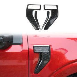 Korlot Carbon Fiber Side Vent Fender Badge Emblem Cover Trims Accessories fit for Ford F150 2021+ for 2023 F250 F350 Super Duty