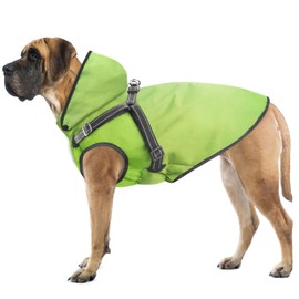 Mosucoirl Dog Raincoat - Waterproof Hoodie with Reflective Strips, Adjustable for Small to Large Dogs and Puppies (Green, X-Large)