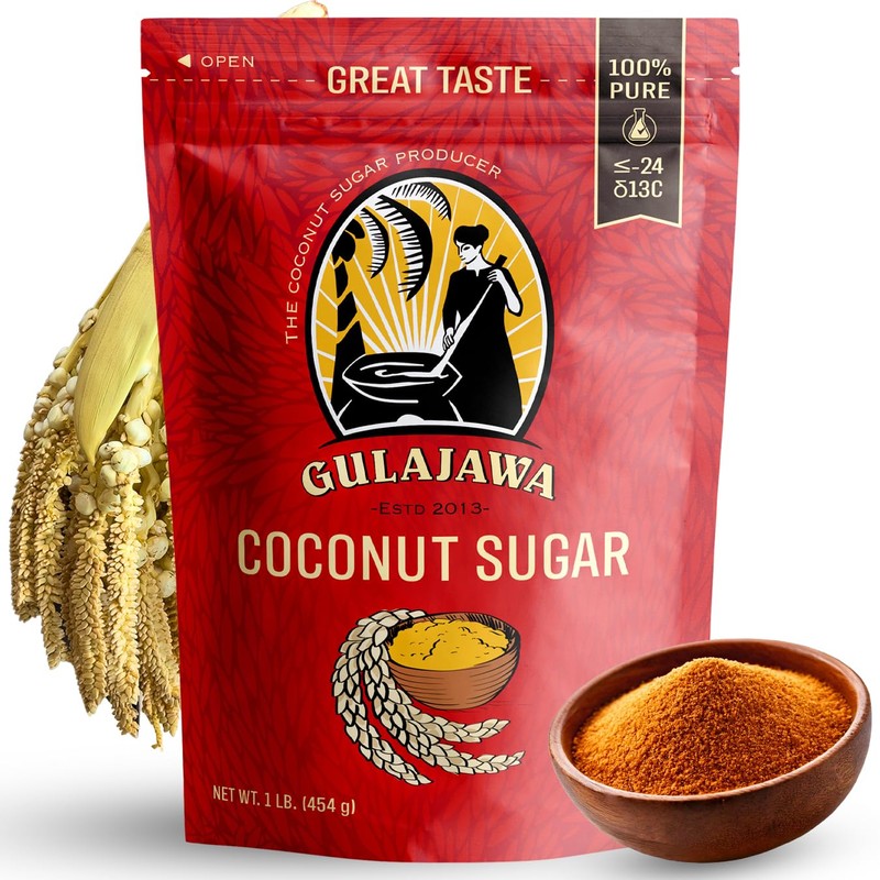 GULAJAWA Javanese Coconut Sugar 100% Pure Palm Sugar Caramel-Toffee Flavor