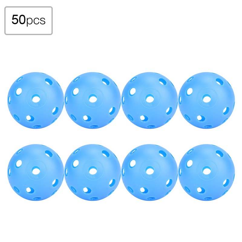 50pcs Solid Color Hollow Air Flow Golf Practice Balls Indoor