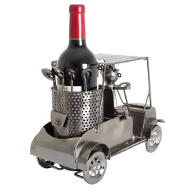 BRUBAKER Wine Bottle Holder 'Golfer In A Golf Cart' 7053