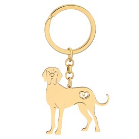 TIZURO Stainless Steel Great Dane Keyring Puppy Pets Dog Animals Car Key Rings Jewellery For Women Wallet Charms Gifts, gold-plated