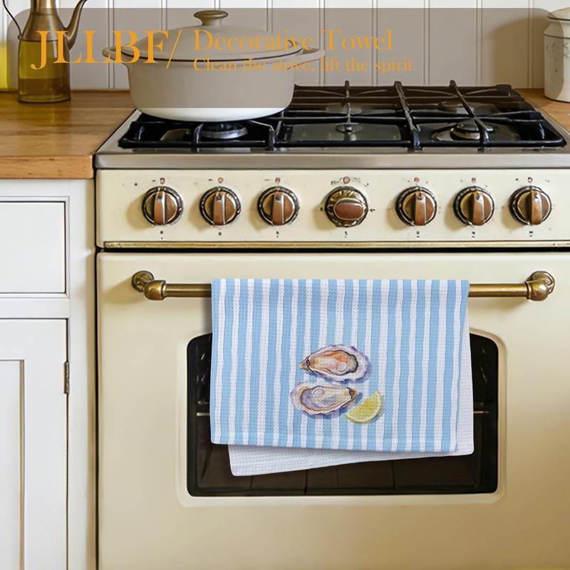 Lemon Oyster Kitchen Hand Towels 16x24 Inch, Oyster Lovers Gifts,