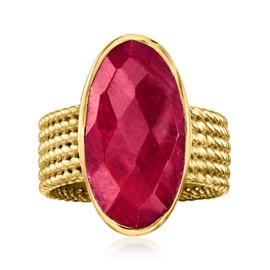 Ross-Simons 11.00 Carat Ruby Ring in 18kt Gold Over Sterling. Size 8