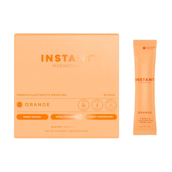 Instant Hydration Electrolytes Powder Packets - Citrus Orange Drink Mix