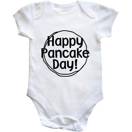 Hippowarehouse Happy pancake day Shrove Tuesday baby vest bodysuit (short sleeve) boys girls