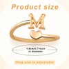 Heart Initial Stackable Rings, Adjustable Pinky Rings Cute Capital Letter