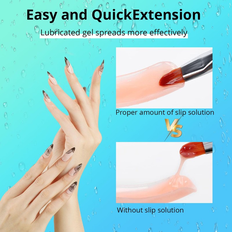 BEVINAS 4Fl.Oz Slip Solution for Poly Gel Nail Kit Slip