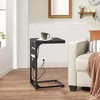 TUTOTAK C Shaped End Table with Charging Station, Side Table