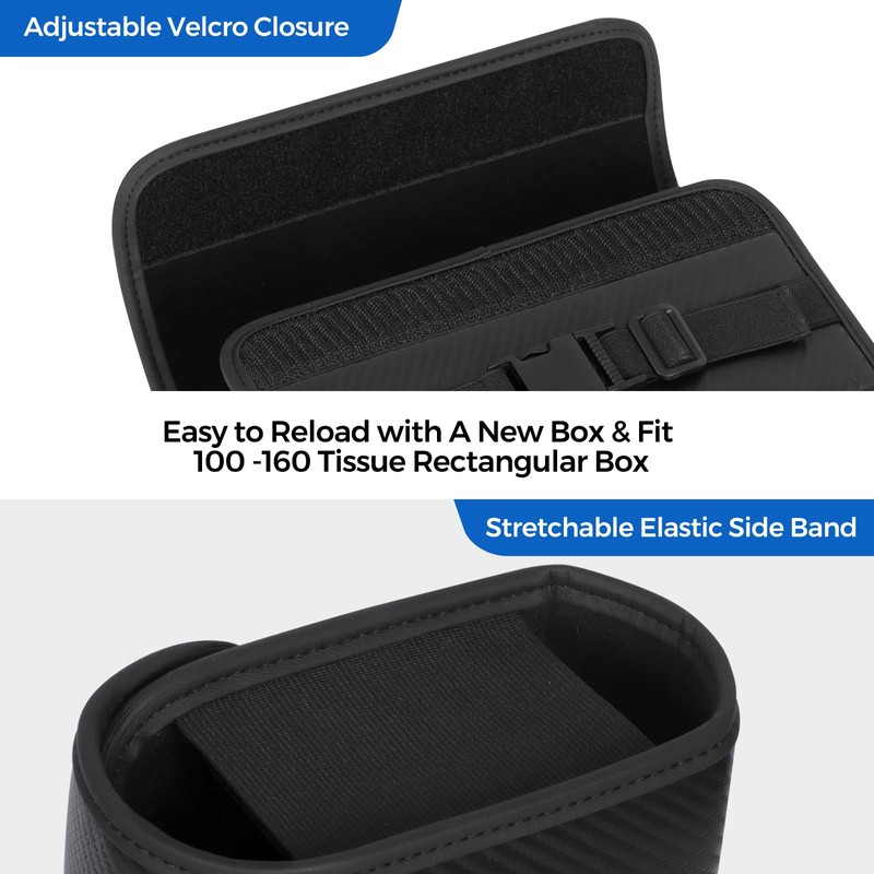 KZBHHP Upgraded Car Tissue Holder Premium PU Leather Tissue Box
