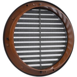 Vent Systems 6'' Inch - Black - Soffit Vent Cover - Round Air Vent Louver - Grill Cover - Built-in Insect Screen - HVAC Vents for Bathroom, Home Office, Kitchen