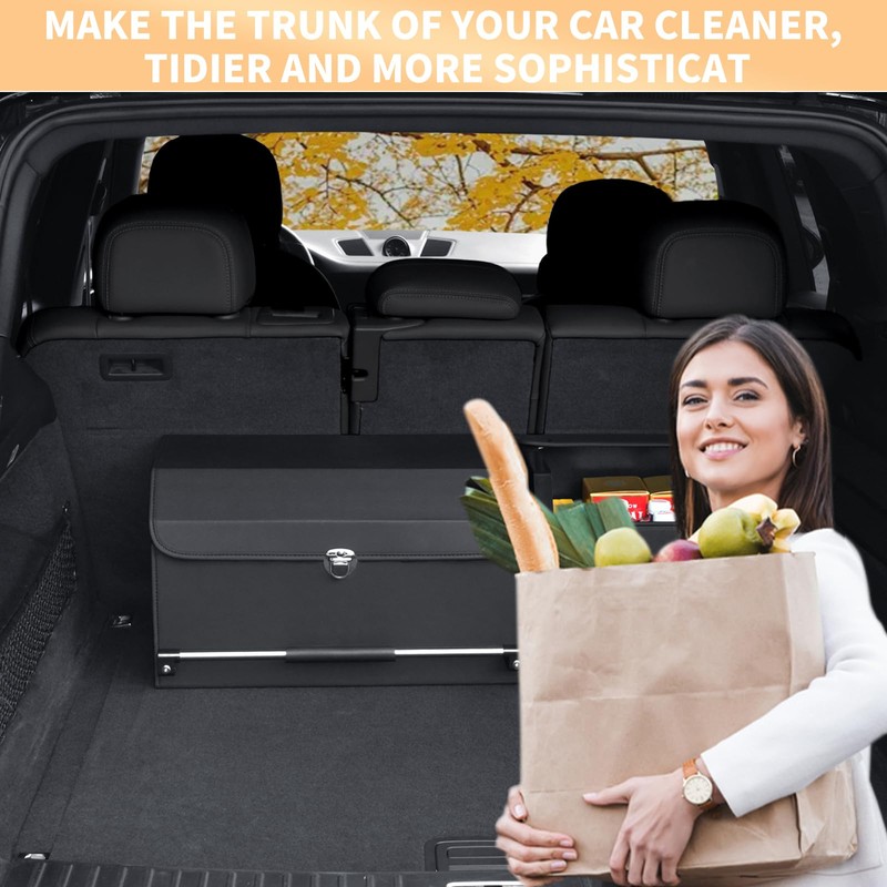 XCF Car Trunk Organizer, Leather Trunk Organizer for SUV with