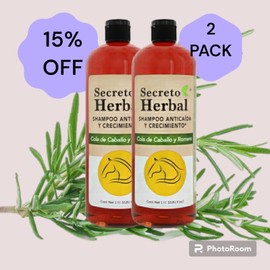 Secret 2X Shampoo Secreto Herbal Anticaída y Crecimiento, 1 l, Cola De Caballo