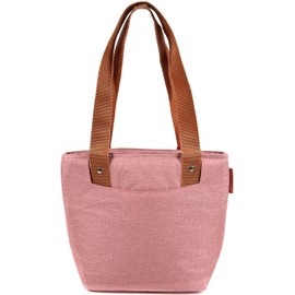 Arctic Zone Metropolis Insulated Lunch Tote Bag for Women - Lunch Box Cooler Tote Bag - Heathered Rose Tan