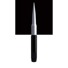 TRUE SPIKE 9 inch Black White TIP PENETRATOR Fat Bullet Antenna with Anti-Theft + Copper Coil in Heavy Gauge CNC Machined Billet Aluminum Short Compatible with Ford Ranger