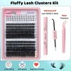 MIKIWI Lash Clusters Kit 9-16mm Fluffy Cluster Eyelash Extensions with