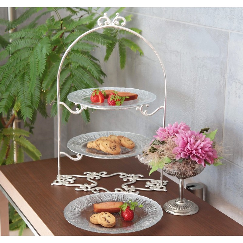 Vetro Felice 349122P Medium Plate Western Tableware Plate, Silver, 8.5