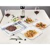 FOYO Toast Plates, Clear Square Tempered Glass Salad Dessert Plates