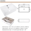Wall Hung Bathroom Vessel Sink, QISHKA 14.5" X 10" Rectangular