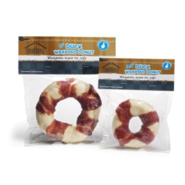 Priority Pet Products K-9 Cookhouse Duck Jerky Wrapped Donut Dog Treat, 3.5-Inch