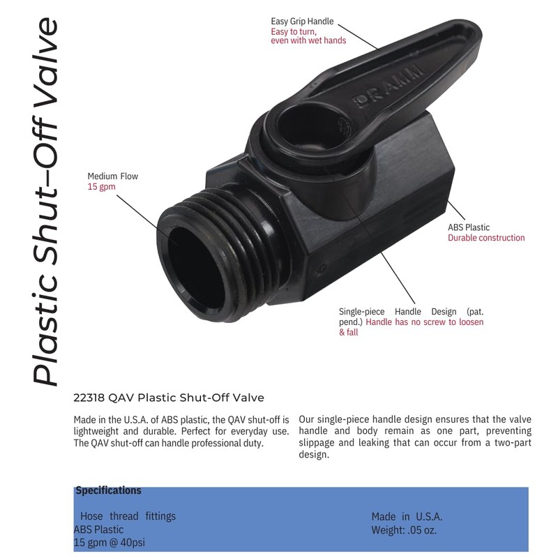 Dramm Soft Rain Watering Spray Wand, 8" Foam Grip &