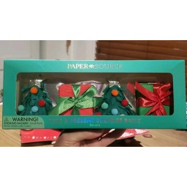 Paper Source TREE AND PRESENT SURPRISE BALLS Set Of 4
