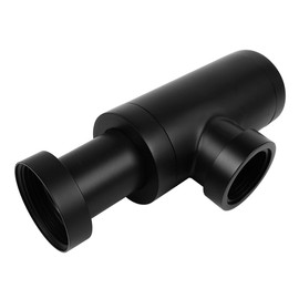 Ieron Bottle Trap Universal for Bathroom Sink Washbasin, Hidden Cleaning Opening Odor Trap Adjustable P-Trap G1 1/4 x 32mm,Antique Brass Drain Pipe,Matte Black 10cm