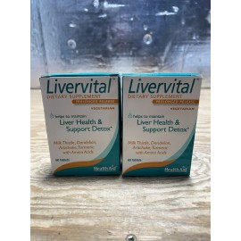 HealthAid LiverVital formulated natural detoxifying herbs 60 Tablets 2-PCK 03/27