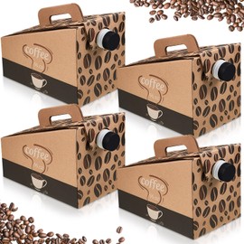 Dandat 30 Pack Disposable Coffee Box,Coffee to Go Container - 96 oz Thick Hardboard Insulated Hot Beverage Dispenser with Handle and Lids for Hot and Cold Bulk Beverages for Parties Catering Take Out