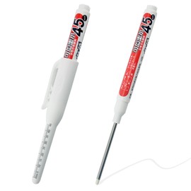 NORXUAZE 2pcs white Long Nib Deep Hole Marker Pen - 45mm Extra-Length Tip for Precise Marking, Refillable Water-Resistant Construction Marker, Heavy-Duty Carpenter Pen for Woodworking & Plumbing